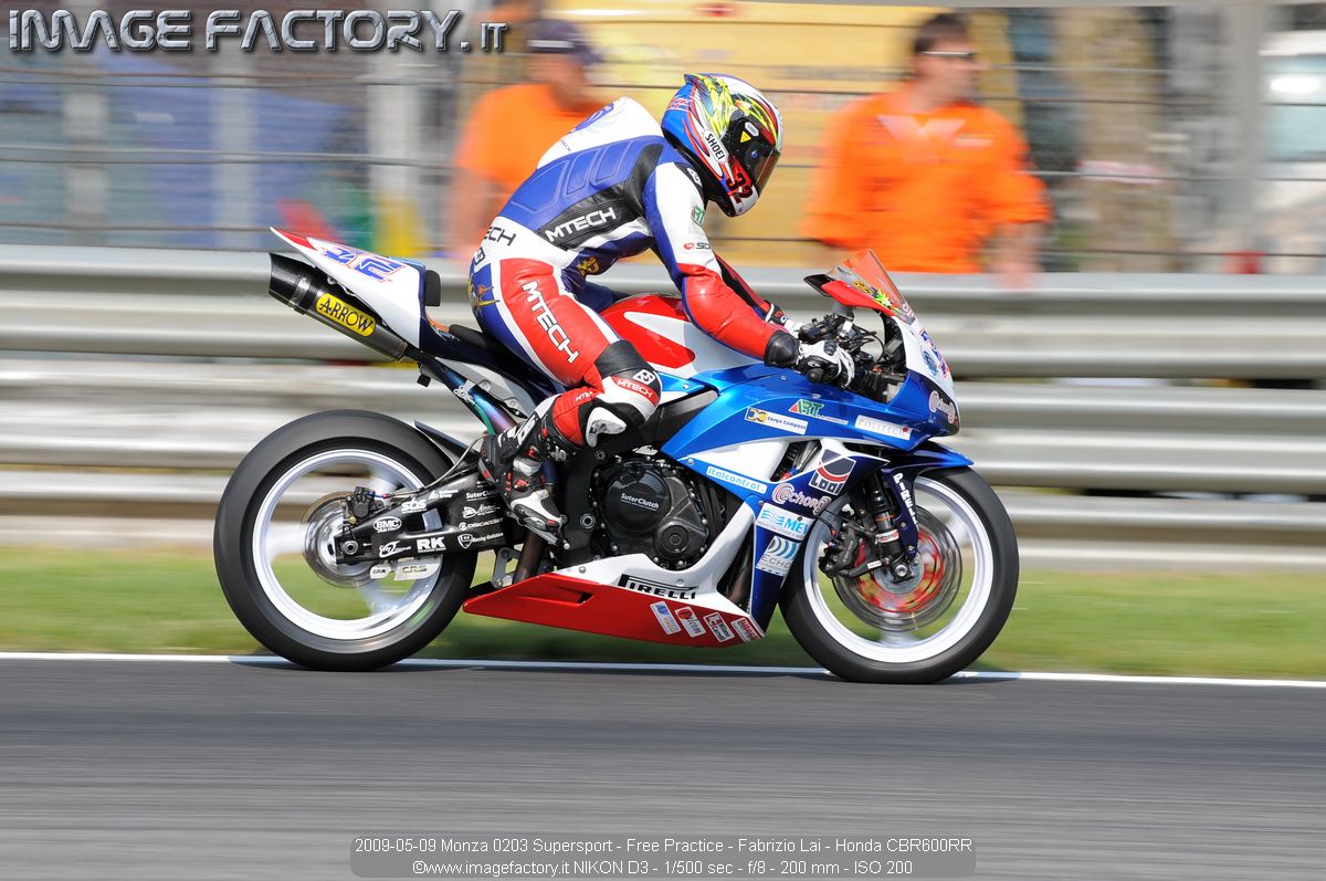 2009-05-09 Monza 0203 Supersport - Free Practice - Fabrizio Lai - Honda CBR600RR